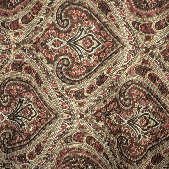 Ronny Kobo Mock Neck Mesh Top - brown / ivory paisley print. Size Small. - Picture 3 of 6